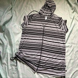 Dotti Hoodie Ruched Swim Beach Cover Up 3X